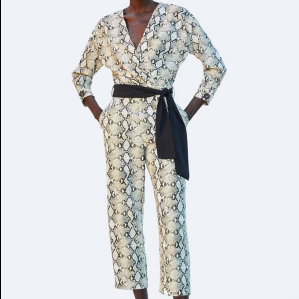 Zara snake print jumpsuit